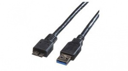 11.02.8875, Cable USB-A Plug - USB Micro-B Plug 2m USB 3.0 Black, Roline
