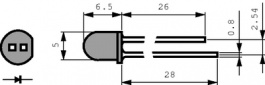 DN304, ИК-СИД 850 nm 5 mm (T1¾), Stanley