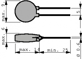 B57235-S509-M, NTC-резистор, дисковый 5 Ω, TDK-Epcos