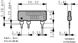 L081S681LF, Резисторная сборка, SIL 680 Ω ± 2 %, BI Technologies