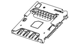 104168-1620, Memory Card Connector microSD™/micro-SIM Shielded Push / Pull SMT, Molex