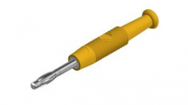 MSTF 2 GE, Spring-Loaded Plug diam.2mm Solder Yellow 6A Nickel-Plated, SKS Kontakttechnik