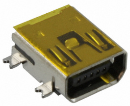 651305142821, Socket, horizontal mini-USB AB 5P, WURTH Elektronik