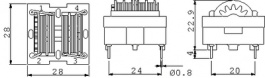 EH28-1.5-02-20M, Индуктор, радиальный 20 mH (2x) 1.5 A (2x), Schaffner