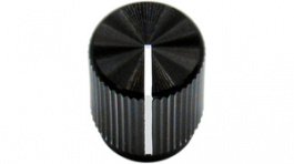 RND 210-00355, Aluminium Knob, black, 6.4 mm shaft, RND Components
