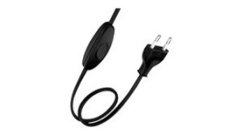 140217, Cord with European Plug and Switch 2m Black, Bailey