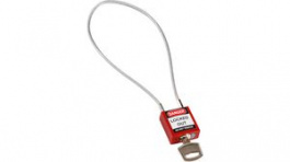 146124, Compact Cable Padlock, Keyed Different, Red, Brady