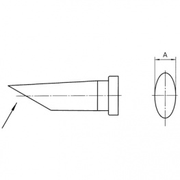 LT BB SOLDERING TIP 2.4MM (10 pcs.), Паяльный наконечник Круглой формы, скошенный на 60°, Weller