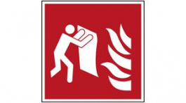 195692, Safety Sign, Fire Blanket, Square, White on Red, Polyester, 1pcs, Brady