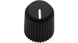RND 210-00293, Plastic Round Knob with Aluminium Cap, black, 6.0 mm, RND Components