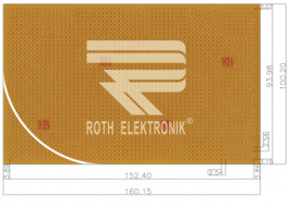 RE010-HP, Макетная плата Феноловая плотная бумага FR2, Roth Elektronik