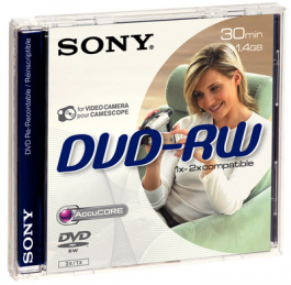 DMW30A, DVD-RW (30 min.) 1.4 GB Single jewel case, Sony