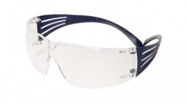 SF201SGAF-BLU, SecureFit Safety Glasses, Clear, Polycarbonate, 3M