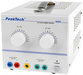 P6125, Источник переменного тока и блок питания постоянного тока Выходные характеристики=2 75 W, PeakTech