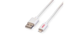 11.02.8321, Cable USB-A Plug - Apple Lightning 1m White, SECOMP (Roline)