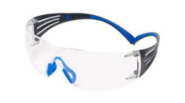 SF401SGAF-BLU, SecureFit Safety Glasses, Clear, Polycarbonate, 3M