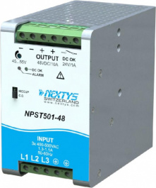 NPST501-48, Power Supply 3Ph, 480W\In: 400-500Vac, Out: 48Vdc/10A, NEXTYS