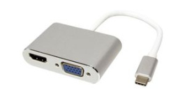 12.03.3215, Adapter, USB-C Plug - HDMI Socket/VGA 15-pin Socket, Roline