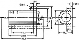 HS15 1R0 J, Проволочный резистор 1 Ω 15 W ± 5 %, Arcol