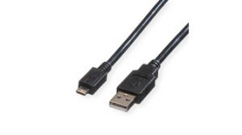 11.02.8755, Cable USB-A Plug - USB Micro-B Plug 3m Black, Roline