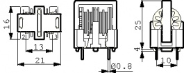 EV20-1.2-02-3M3, Индуктор, радиальный 3.3 mH (2x) 1.2 A (2x), Schaffner