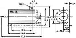 HS25 47R J, Wire resistor 47 Ω 25 W ± 5 %, Arcol