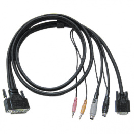2L-1701P, Специальный комбинированный KVM-кабель VGA – PS/2 и Audio 1.8 m, Aten