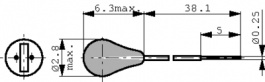 B57863-S103-F40, NTC-резистор, закругленный 10 kΩ, TDK-Epcos