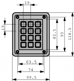 4K12T1, Клавиатуa с защитой от умышленного повреждения 12-элементная клавиатура (телефон), Storm Interface