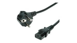 356.1722, Mains Cable Type F (CEE 7/7) - IEC 60320 C13 1m, Black, Bachmann