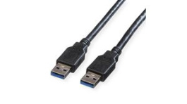 11.02.8970, Cable USB-A Plug - USB-A Plug 1.8m Black, Roline
