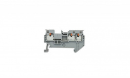 RND 205-01380, Din-Rail Terminal Block, 3 Positions, Push-In, Grey, 0.14 ... 1.5mm2, RND Connect