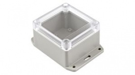 RP1065BFC, Flanged Enclosure with Clear Lid 85x80x55mm Light Grey ABS/Polycarbonate IP65, Hammond