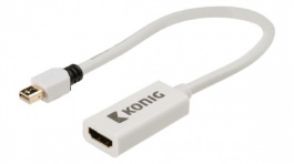 KNM37650W02, Monitor cable 0.2 m White, KONIG