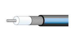 23010656, Coaxial Cable RG-178 Radox® 1.84mm 50Ohm Copper-Plated, Silver-Plated Steel Blue, Huber+Suhner