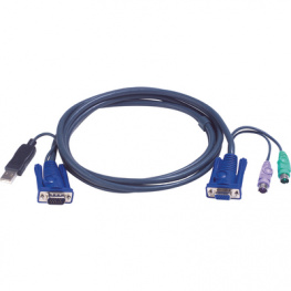 2L-5502UP, Специальный комбинированный кабель KVM, PS/2/USB/VGA 1.8 m, Aten
