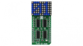 MIKROE-2789, 7x10 B Click Blue LED Dot Matrix Display Module 5V, MikroElektronika