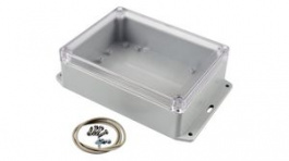 RP1230BFC, Flanged Enclosure with Clear Lid 165x125x55mm Off-White Polycarbonate IP65, Hammond