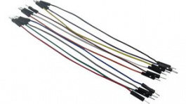 RND 255-00015, Jumper Wire, Male to Male, Pack of 10 pieces, 150 mm, Multicoloured, RND Components