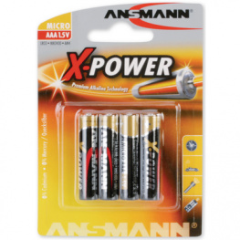 X-POWER 4AAA [4 шт], Первичная батарея 1.5 V LR03/AAA уп-ку=4шт., Ansmann