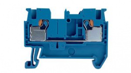 RND 205-01385, Din-Rail Terminal Block, 2 Positions, Push-In, Blue, 0.14 ... 2.5mm2, RND Connect