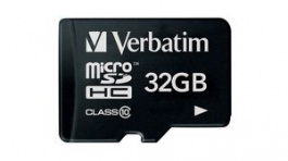 44013, Memory Card, 32GB, microSDHC, 90MB/s, 10MB/s, Verbatim