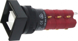 SD16-LMS1-3S, Кнопочный переключатель с подсветкой 18 x 18 mm Моментальная функция 3 NO+3 NC, DECA SWITCHLAB