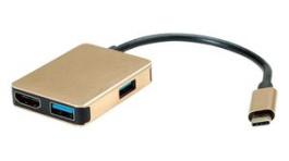 12.02.1120, Docking Station 3x USB 3.0 Type A/USB-C/HDMI/SD-Card/MicroSD, SECOMP (Roline)