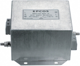 B84142-A10-R, Сетевой фильтр, 1-фазный 10 A 250 VAC, TDK-Epcos