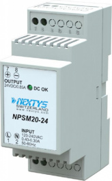 NPSM20-24, Power Supply 1Ph, 20W\In: 120-240Vac, Out: 24Vdc/0.85A, NEXTYS