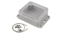 RP1050BFC, Flanged Enclosure with Clear Lid 85x80x40mm Off-White Polycarbonate IP65, Hammond
