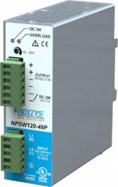 NPSW120-48P, Power Supply 120W, Wide Input Range\In: 1/2Ph 200-500Vac, Out: 48Vdc/2.5A, NEXTYS