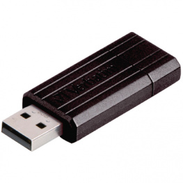 49065, USB Stick Pin Stripe USB Drives 64 GB черный, Verbatim