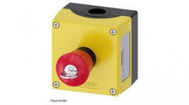 3SU1801-0NN00-2AA2 , Emergency Stop Switch Assembly, 1NC + 1NO, Red / Yellow, 10 A, 500 V, Screw Term, Siemens